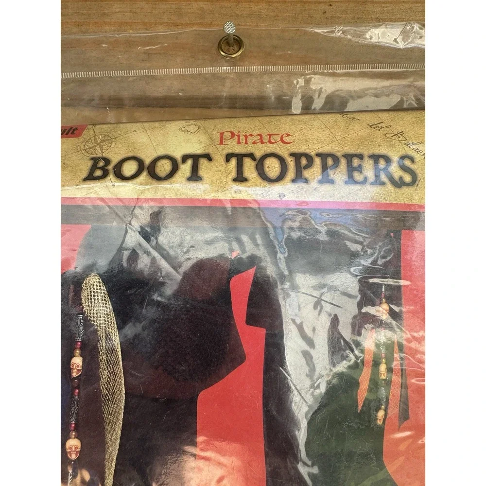 Adult Pirate Boot Cover Topper Black One Size‎ Fits Most Adults